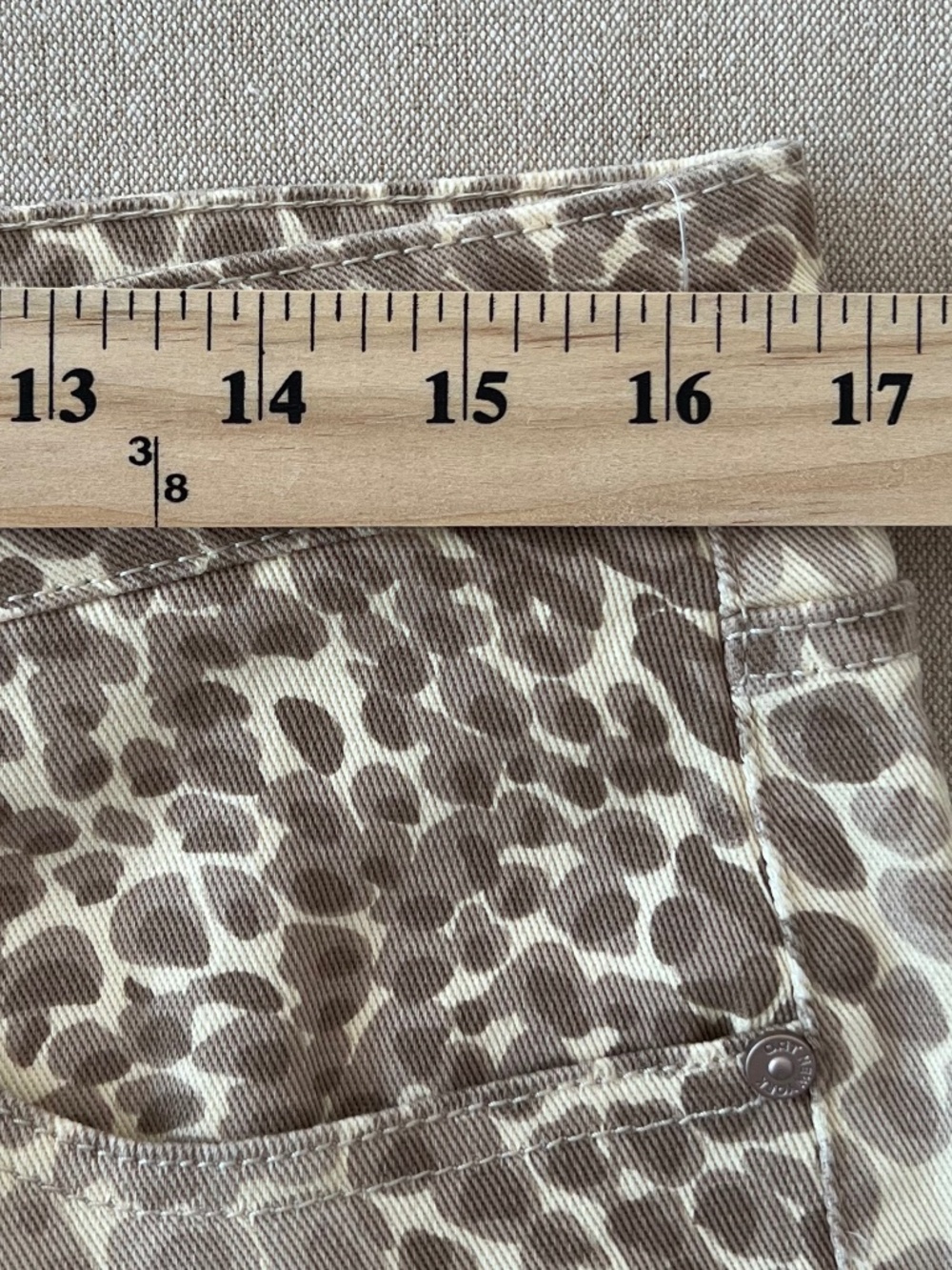 NWT OAT New York Light Leopard Print High Rise Wide Leg Jeans Cotton Size 12/31 - Picture 6 of 10